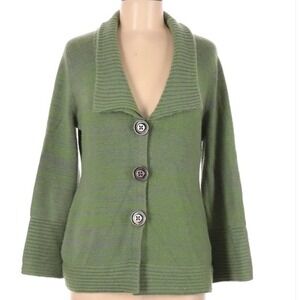 Barbara Wells Studio Green Cashmere Cardigan M